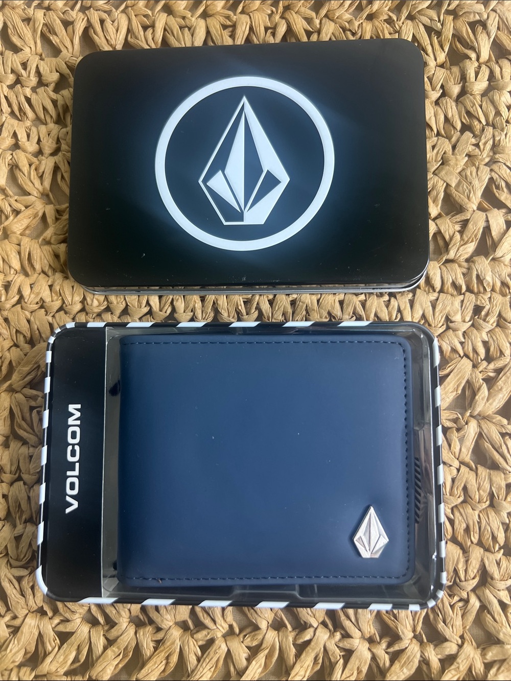 Volcom Navy Blue Zip Cardholder Wallet